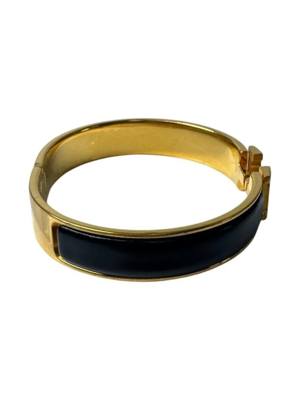 Hermes Clic Clac Bracelet Black Gold